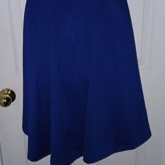 Trac royal blue high low open criss cross open back semi formal dress SZ L NWOT - Picture 5 of 9